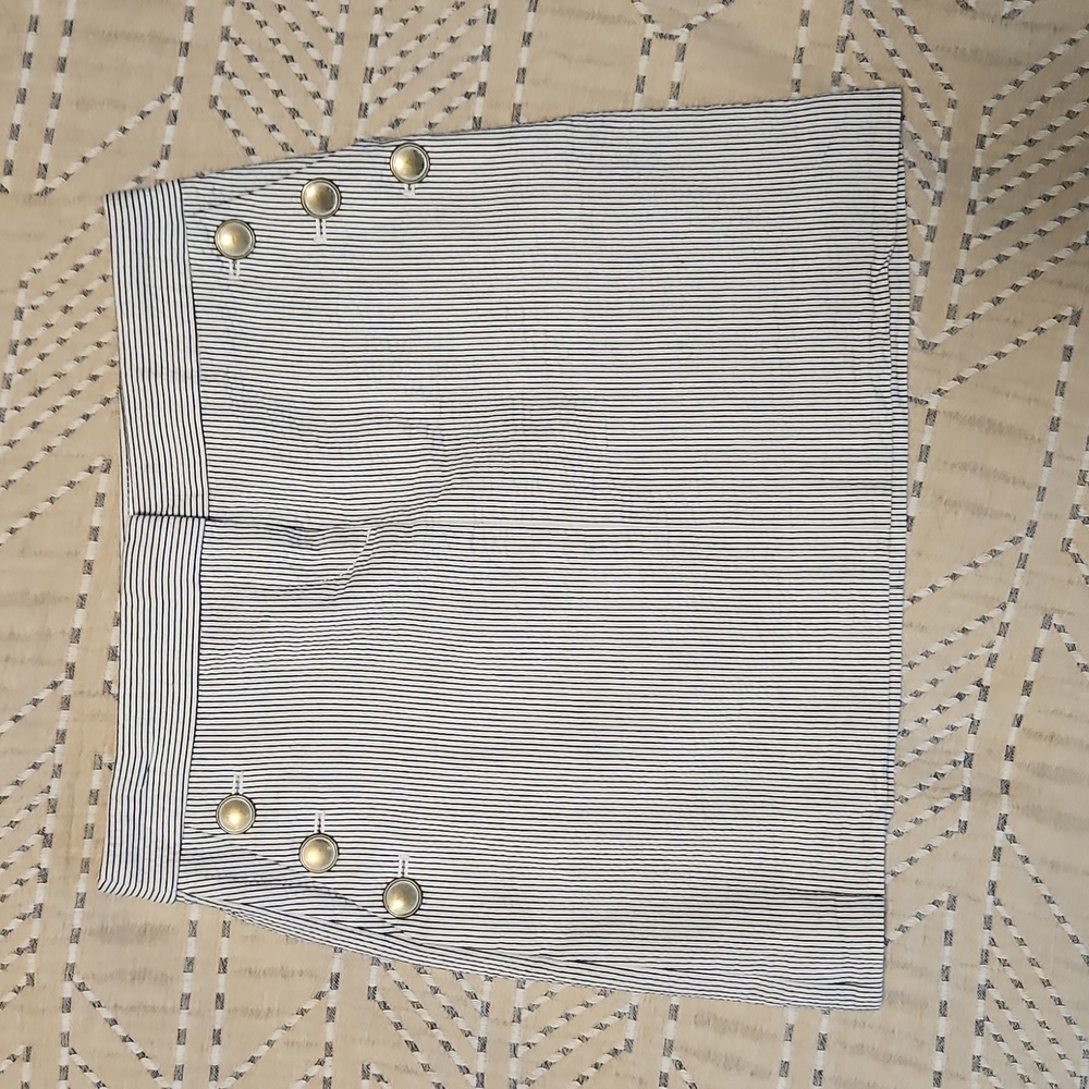 Seersuckee J. Crew Mini Skirt with Button Accents